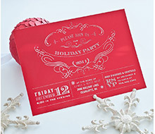 Vintage Glam Holiday Party Printable Invitation - Elegant Red